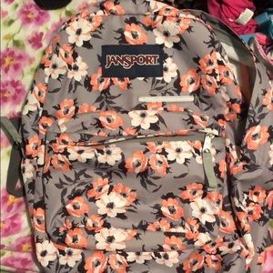 Jansport grey floral backpack
